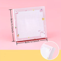 Cartoon Girl Horizontal Line Sticky Notes 80 Sheets