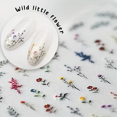 50 Small Flower Leaf Nail Resin Craft Decal Stickers DIY Decor
