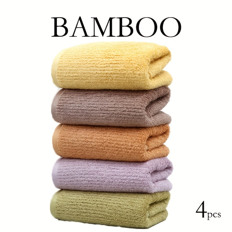 4pcs Bamboo Hand Towels Natural Hypoallergenic Soft Hand Towels Set