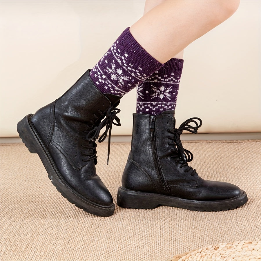 Geometric Pattern Mid Tube Socks Women's Stockings