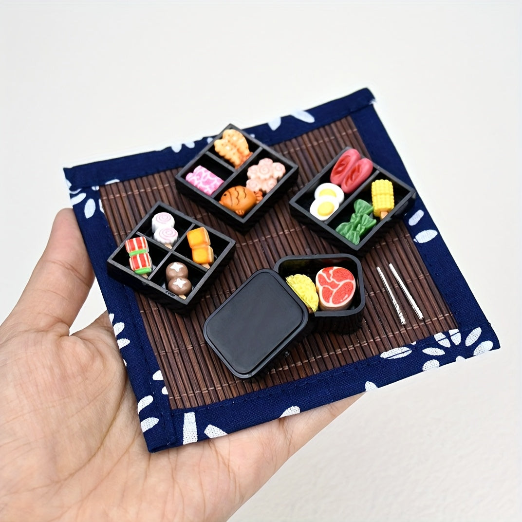 Japanese Bento Box Scene Decor Miniatures for Dollhouses