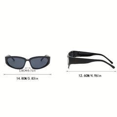 Punk Y2K Wrap Around Sunglasses - Cyber Silvery Glasses - UV400 Protection