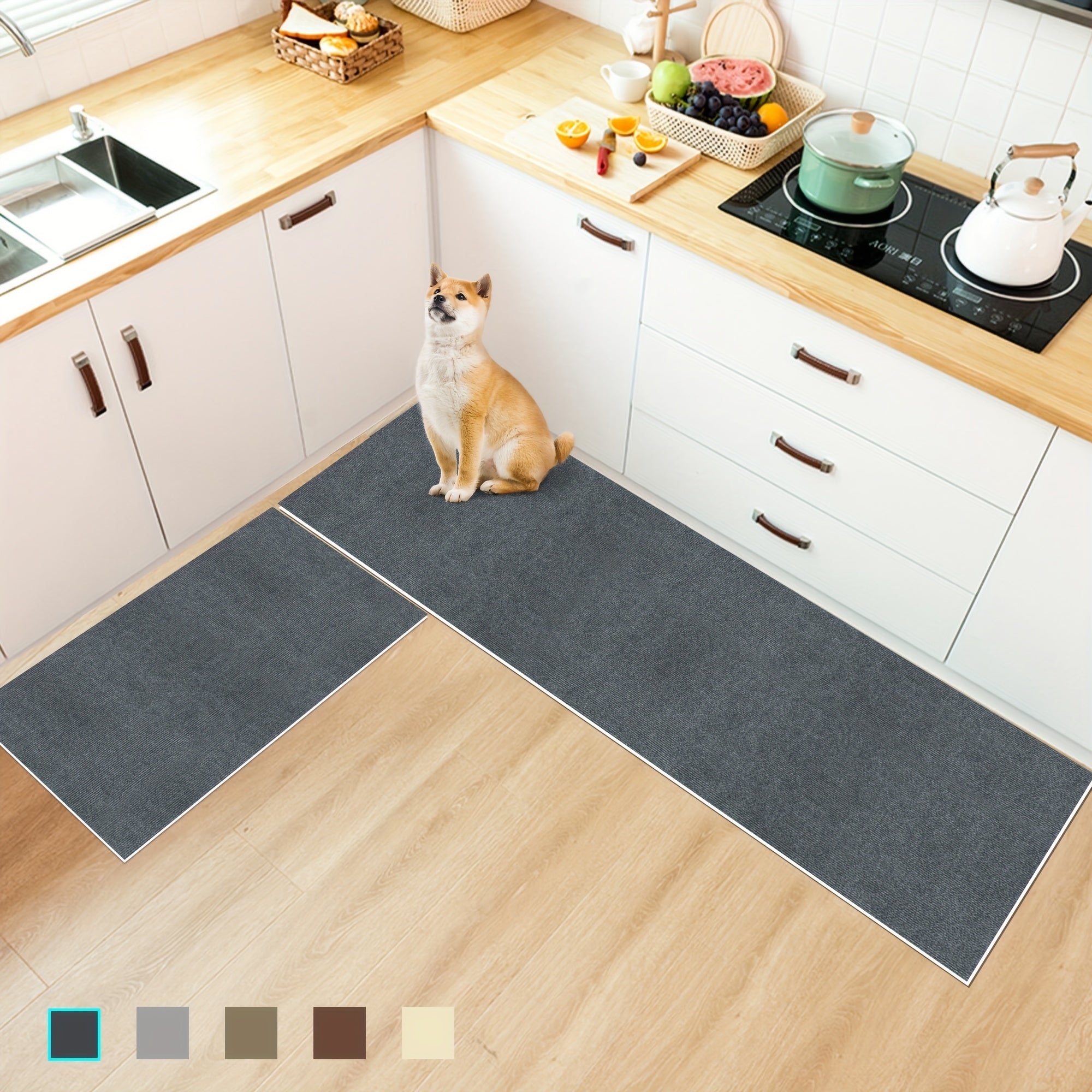 Modern Solid Floor Mat Soft Non-slip Water-absorbent Stain-resistant Area Mat
