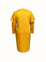  Colorblock Layered Long Sleeve Slim Fit Dress