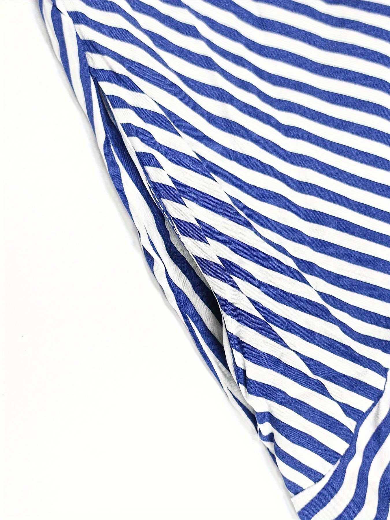  Stripe Print Short Sleeve Casual Dress