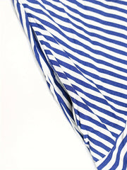  Stripe Print Short Sleeve Casual Dress