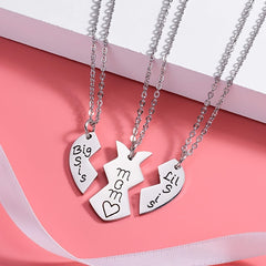 3Pcs Sister Mother Keychain Set Puzzle Keyring Mom Daughter Jewelry Gift