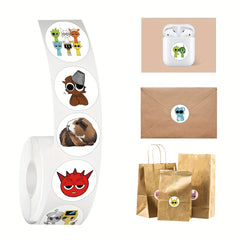 500pcs Round Tape Sticker Sprunki Game Stickers Roll Vinyl Stickers