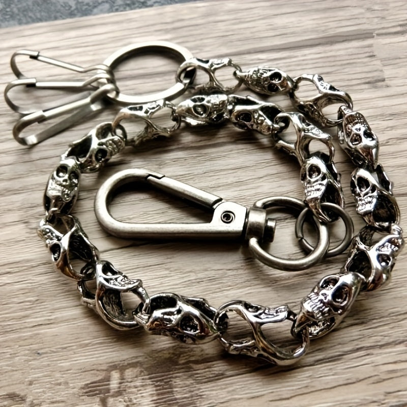 Punk Style Belt With Skull Chain For Men