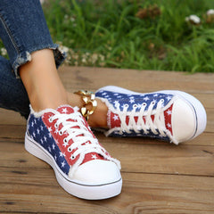 Women's Star Pattern Canvas Shoes Low Top Sneakers