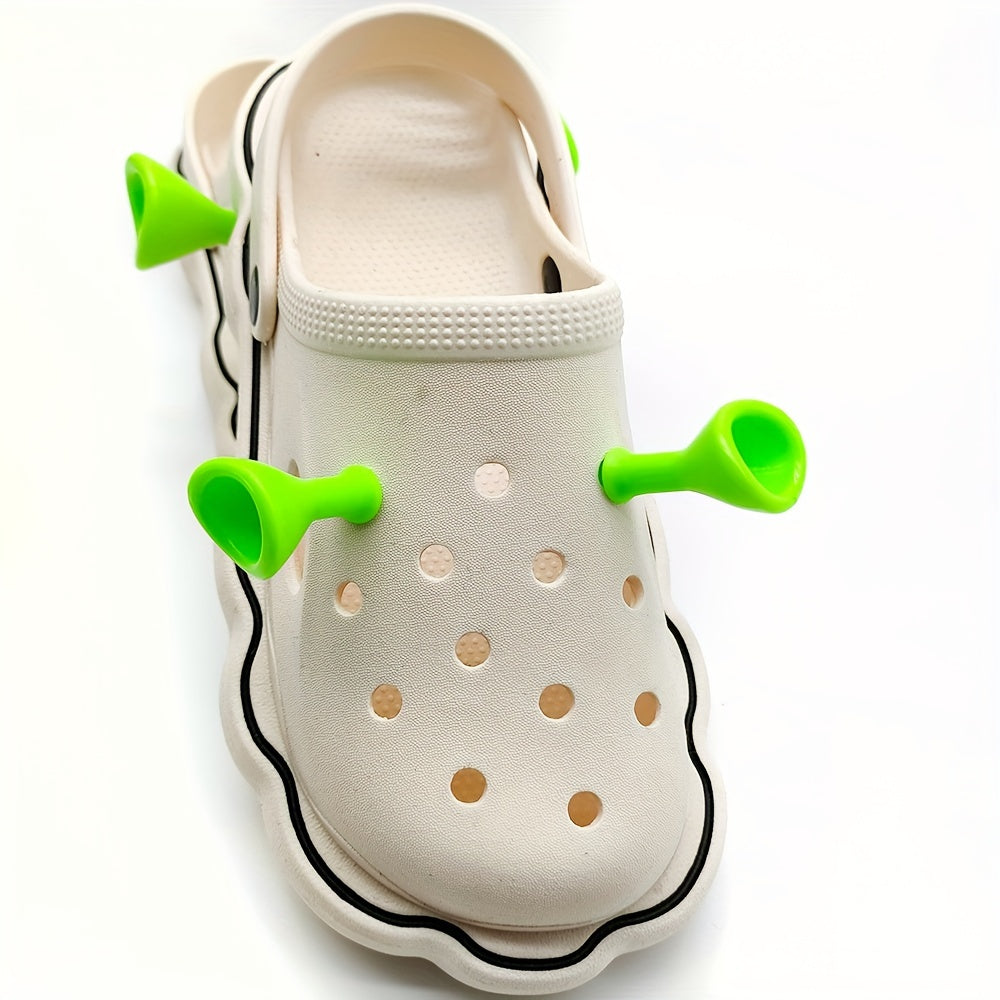 4pcs Green Ogre Ears Shoe Charms For Crocs Boys Girls Party Decorations