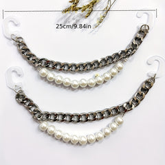 2pcs Faux Pearl Shoe Clogs Chains DIY Accessories