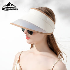 Wide Brim Visor Hat UV Protection Sunscreen Stitching Summer Sun Beach Cap