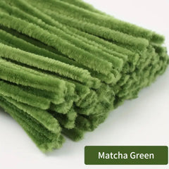 200pcs Green Pipe Cleaners Flexible Chenille Stems for DIY Crafts