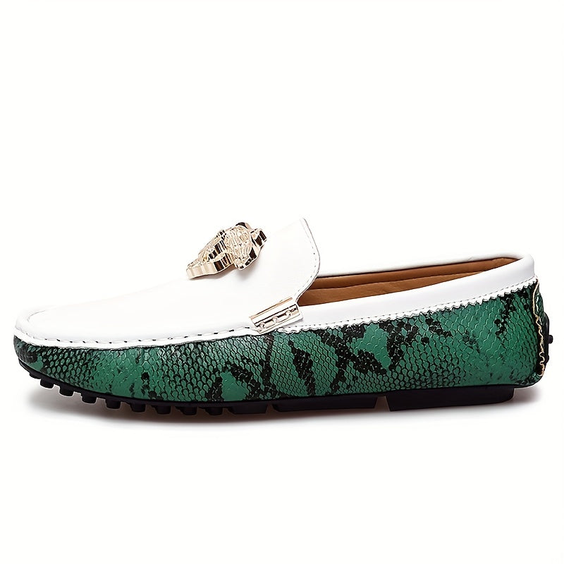 Women's Snakeskin Print Loafers Soft Sole Slip On Shoes Casual Flats