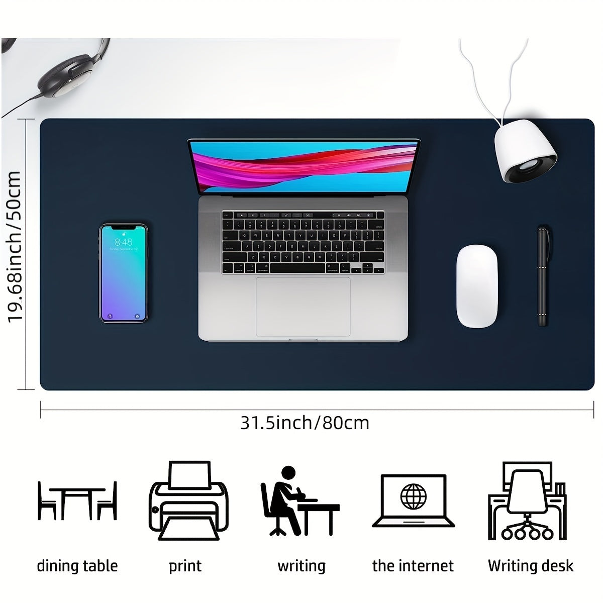 PU Leather Office Pad Protector Mousepad Waterproof Desk Writing Board