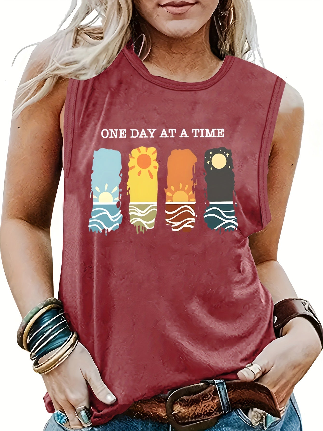 Summer Graphic Print Tank Top Women's Clothing
