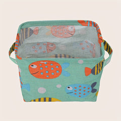 Mini Foldable Clothes Storage Bag Desktop Organizer with Animal Patterns