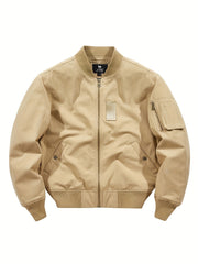 Men's Zipper Baseball Collar Outdoor Jackets Windproof Warm Jacket