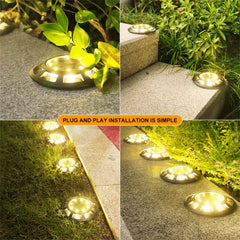 4pcs Solar Buried Lamp Outdoor Waterproof Lawn Decoration Night Light