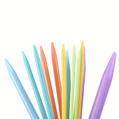 12pcs Soft Plastic Tube Round Knitting Needle Set 3.5mm-12mm Random Needle Croch