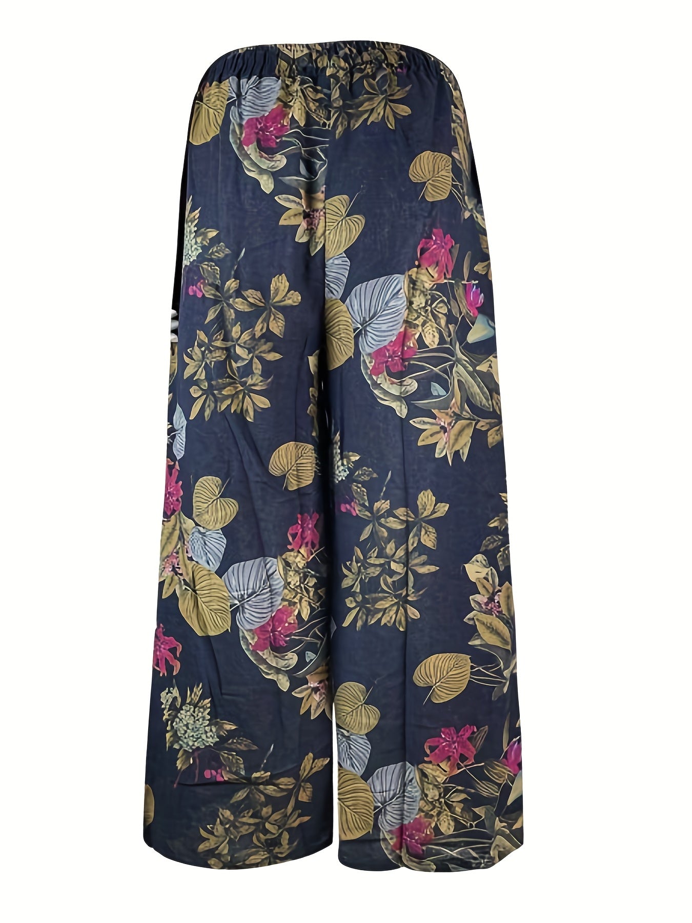  Women's Floral Print Wide Leg Pants