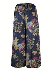  Women's Floral Print Wide Leg Pants