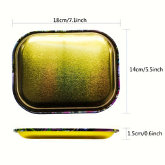 Creative Pattern Metal Rolling Tray Wake Up Tray Christmas Home Decor