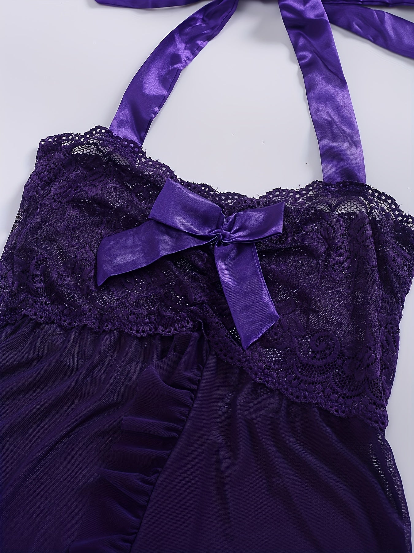  Lace Halter Dress & Panty Set