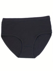 3 Pack Plus Size Panties Set Women's Solid Soft Underwear