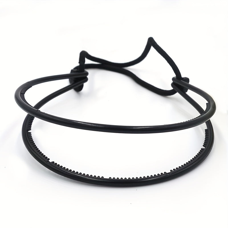 Double Layered Hair Band With Adjustable Rubber Cord