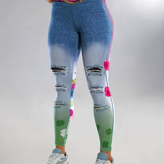  Denim & Clover Print High Rise Leggings
