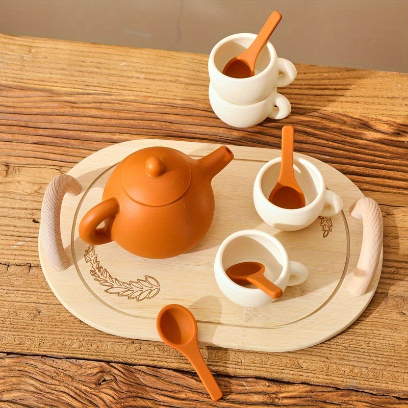 Silicone Afternoon Tea Pretend Play Toy for Parent Child Game