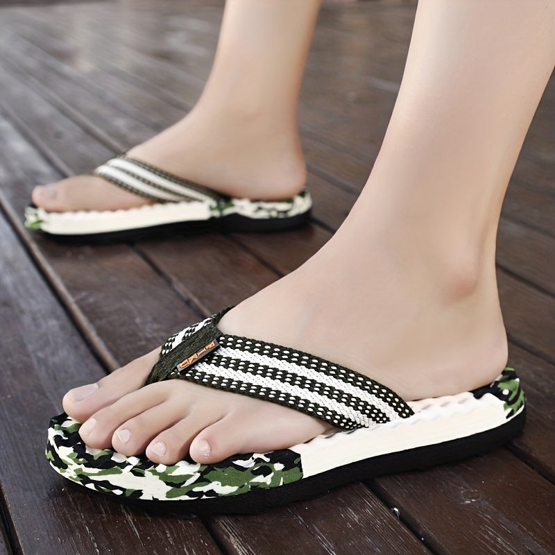 Men's Camo Non Slip Flip Flops Quick Dry Thong Sandals