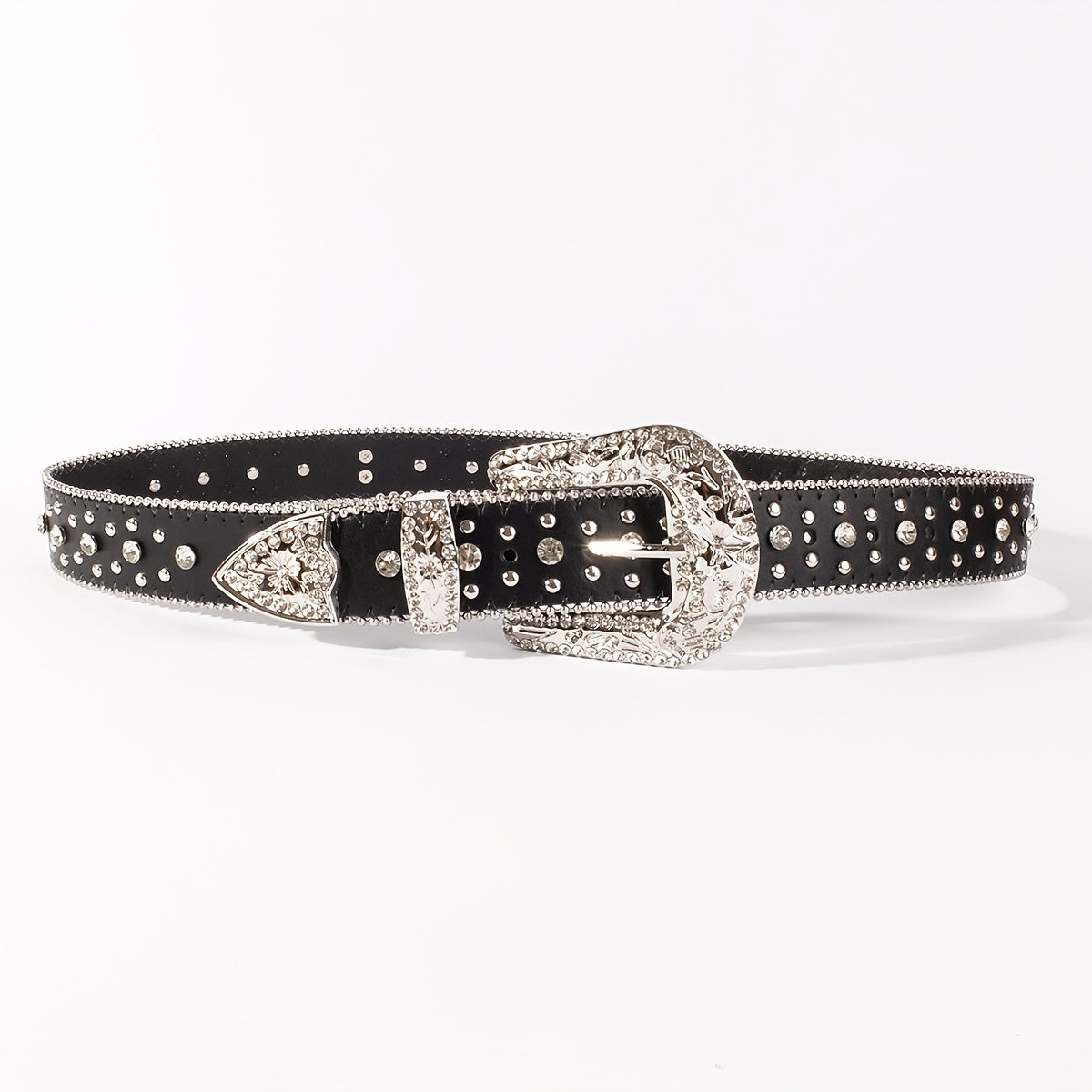 Men's Rhinestone Belt Cross Western Cowboy Cowgirl Jewelry Leather Belt