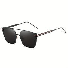 Square Striped UV400 Sunglasses for Driving Vacation Travel
