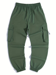 Dog Pocket Cotton Cargo Pants Men's Casual Drawstring Cargo Joggers