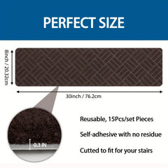 Non Slip Stairs Carpet Tape For Hardwood Floors Soft Peel And Stick Brown