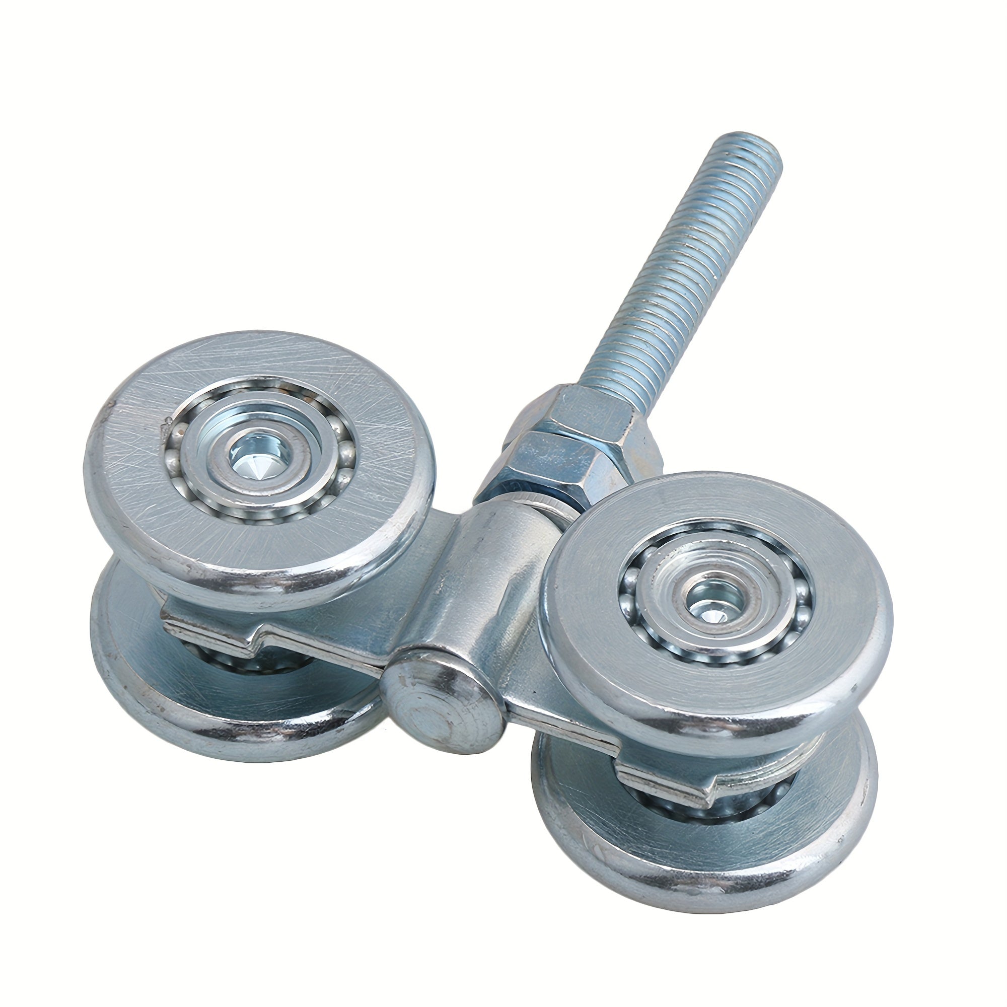 2pcs Steel Double Wheel Rail Hanging Trolley Barn Door Track Rollers