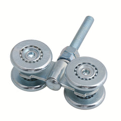 2pcs Steel Double Wheel Rail Hanging Trolley Barn Door Track Rollers