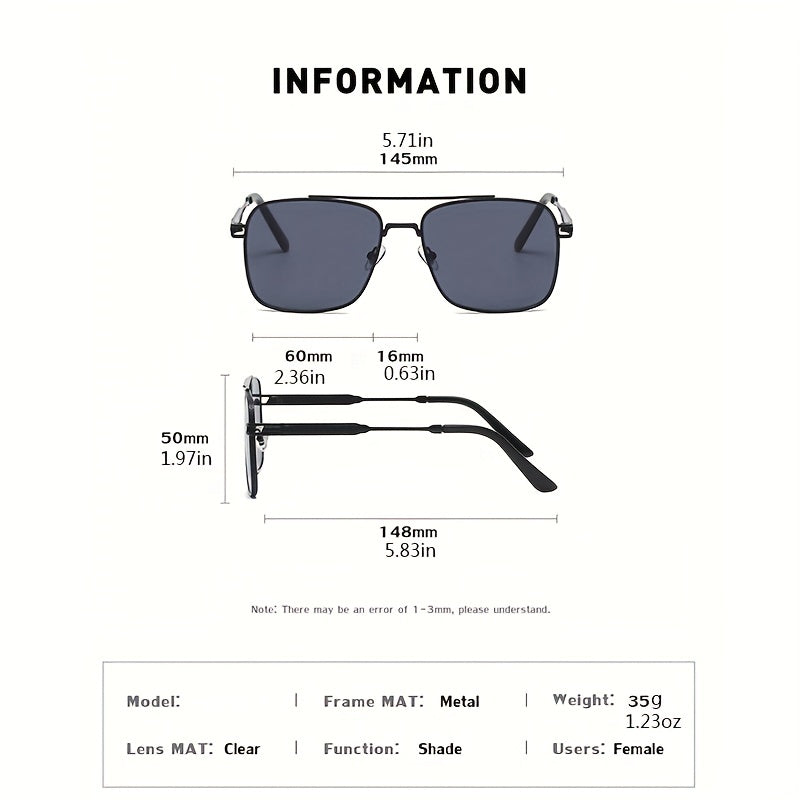 Men's Metal Square Frame Sunglasses UV Protection for Cycling Fishing