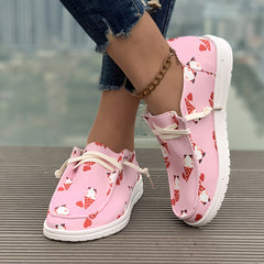 Women's Cartoon Heart & Icecream Skateboard Shoes
