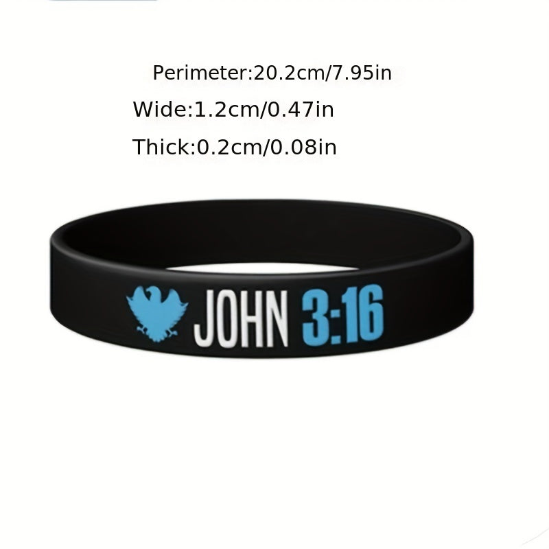 Bible Scripture Silicone Bracelet, Waterproof Rubber Wristband