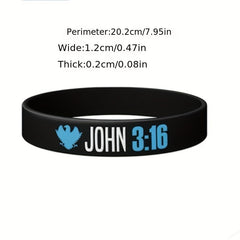 Bible Scripture Silicone Bracelet, Waterproof Rubber Wristband