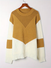  Colorblock Round Neck Jumper
