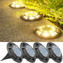 4pcs Solar Buried Lamp Outdoor Waterproof Lawn Decoration Night Light