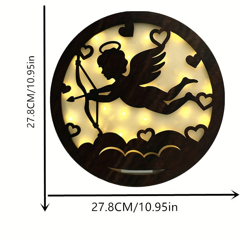 Children's Room LOVE Hanging Decoration LED Light Retro Wood Sign