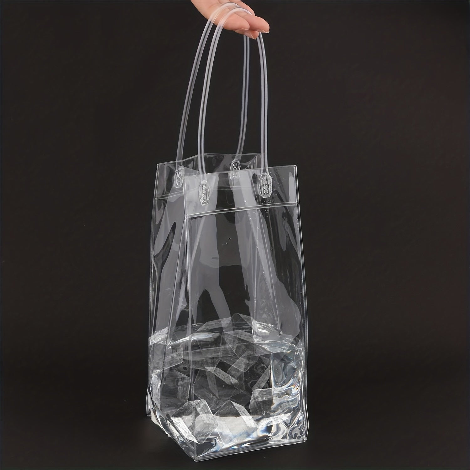 12pcs PVC Wine Bags Ice Wine Pouch With Handle