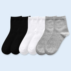 6 Pairs Solid Crew Socks for Women