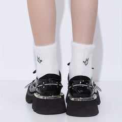 Crown Rhinestone Socks Comfy Warm Fuzzy Women's Stockings